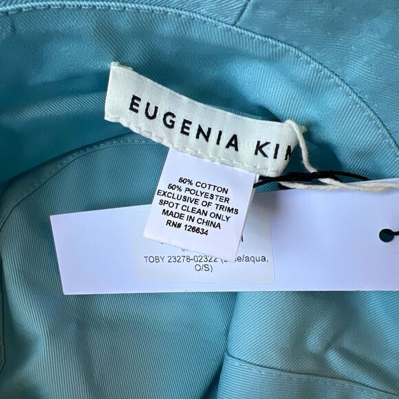 Eugenia Kim OS Toby Bucket Hat Blue White Cotton Blend Packable NWT main image 6